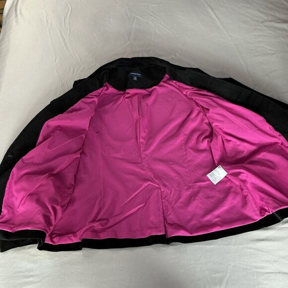 Charter Club Velveteen Blazer Jacket Black Women’s Size Petite 16 Edgy Corporate - Picture 10 of 12